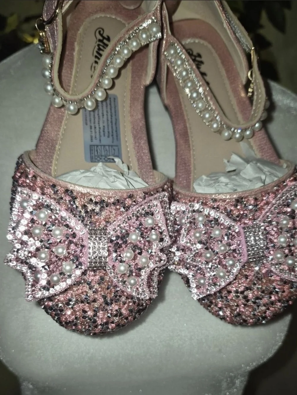 Girls Pink Sequin Tulle Party Dress with Bow
